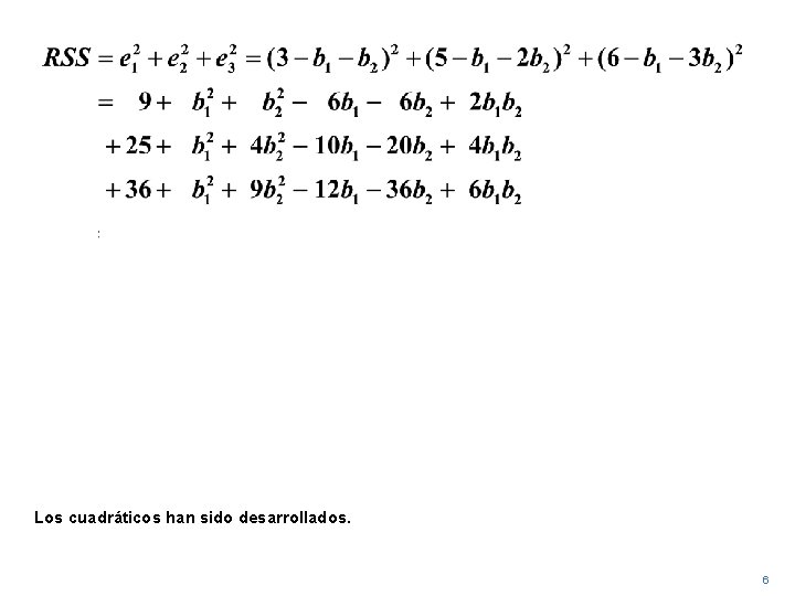Los cuadráticos han sido desarrollados. 6 
