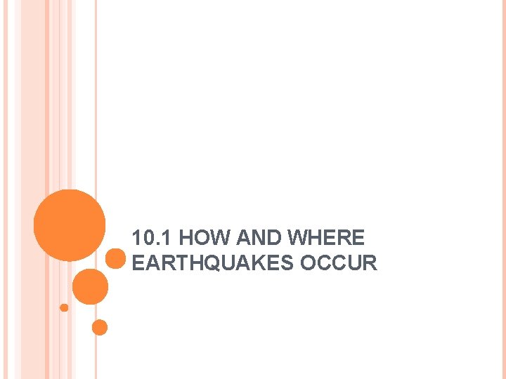 10. 1 HOW AND WHERE EARTHQUAKES OCCUR 