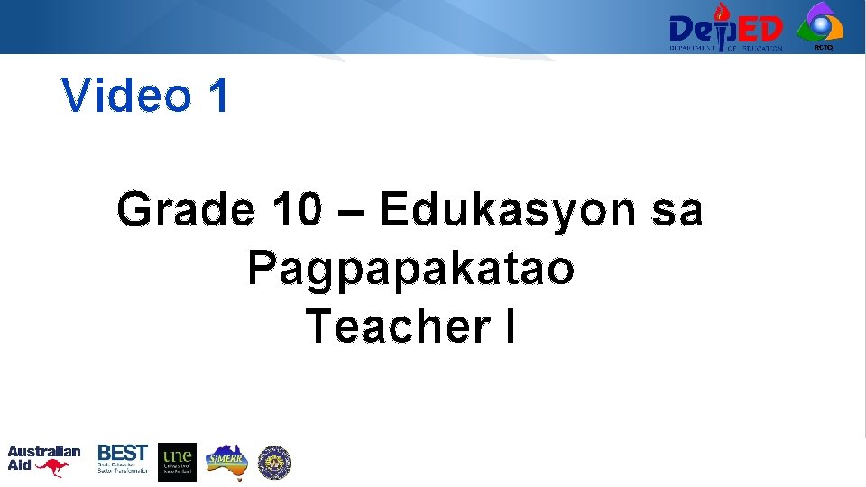 RCTQ Video 1 Grade 10 – Edukasyon sa Pagpapakatao Teacher I 