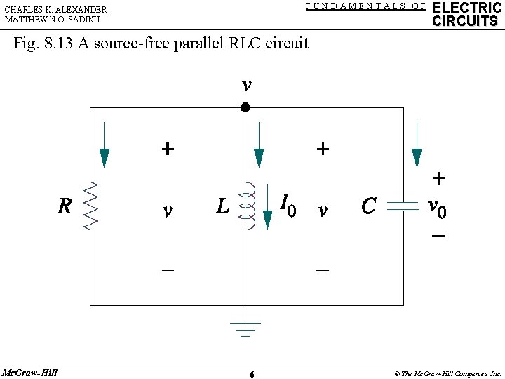 FUNDAMENTALS OF CHARLES K. ALEXANDER MATTHEW N. O. SADIKU ELECTRIC CIRCUITS Fig. 8. 13