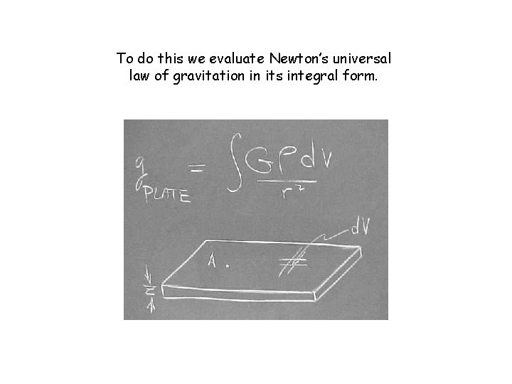 To do this we evaluate Newton’s universal law of gravitation in its integral form.