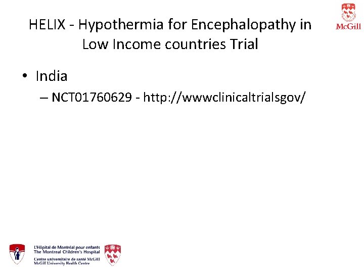 HELIX - Hypothermia for Encephalopathy in Low Income countries Trial • India – NCT