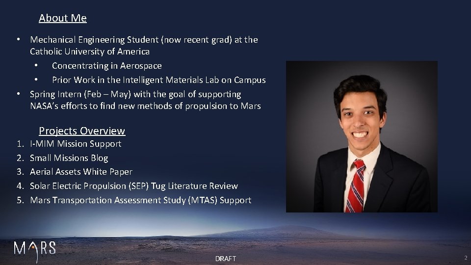 About Me • Mechanical Engineering Student (now recent grad) at the Catholic University of