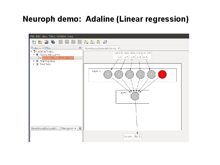 Neuroph demo: Adaline (Linear regression) 