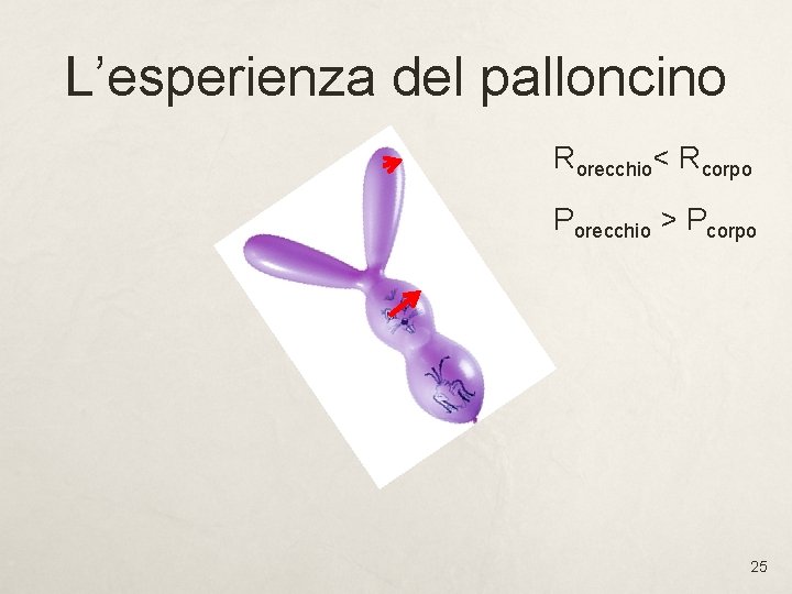 L’esperienza del palloncino Rorecchio< Rcorpo Porecchio > Pcorpo 25 L’esperienza del palloncino Rorecchio< Rcorpo Porecchio > Pcorpo 25