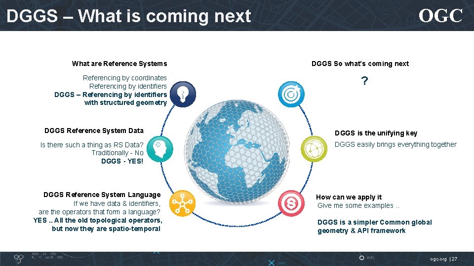 OGC DGGS – What is coming next What are Reference Systems Referencing by coordinates