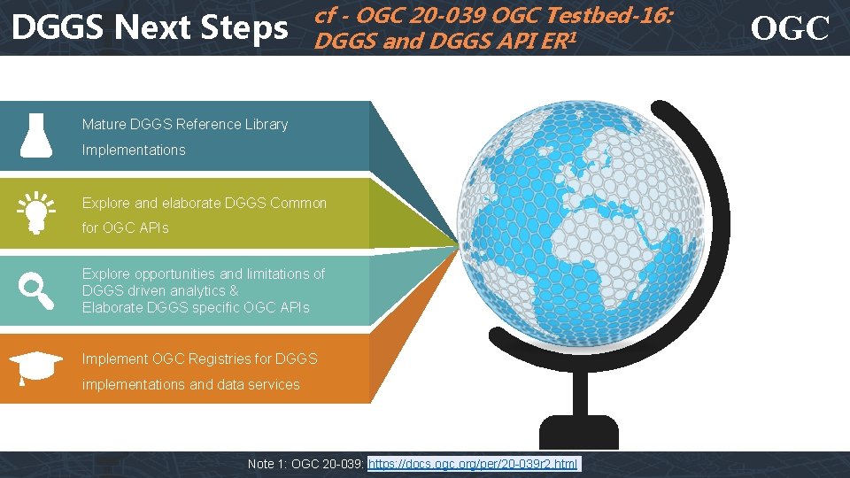 DGGS Next Steps cf - OGC 20 -039 OGC Testbed-16: DGGS and DGGS API