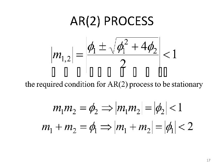 AR(2) PROCESS 17 