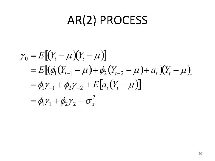 AR(2) PROCESS 20 