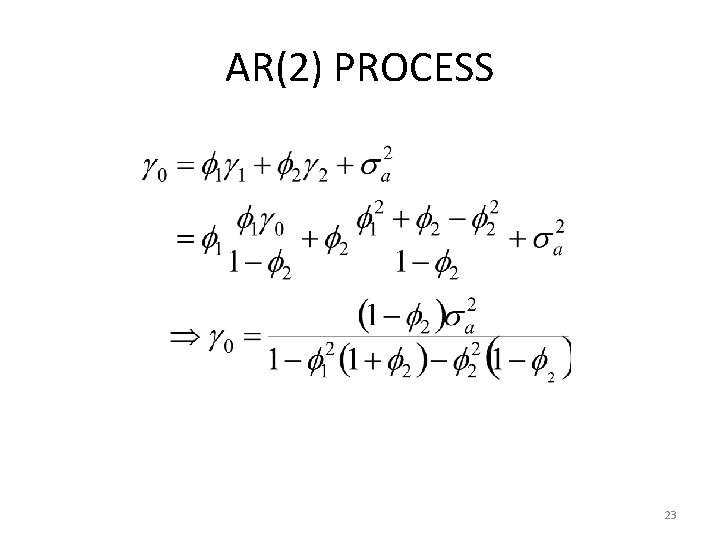 AR(2) PROCESS 23 