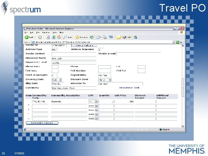 Travel PO 22 1/7/2022 