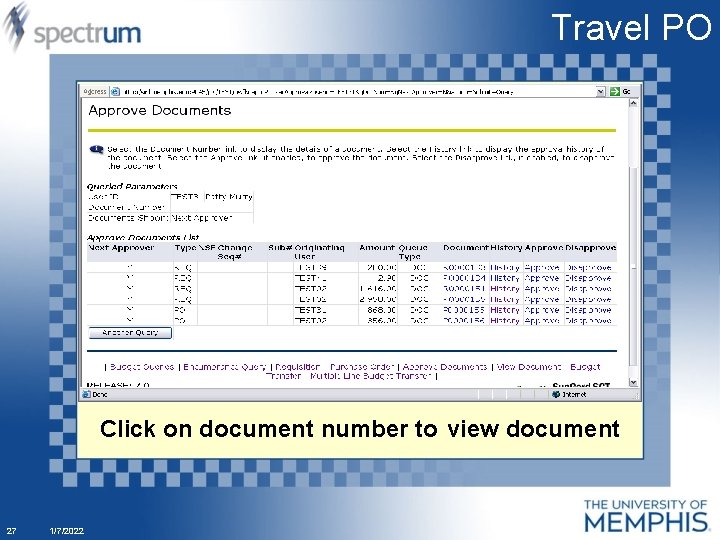 Travel PO Click on document number to view document 27 1/7/2022 