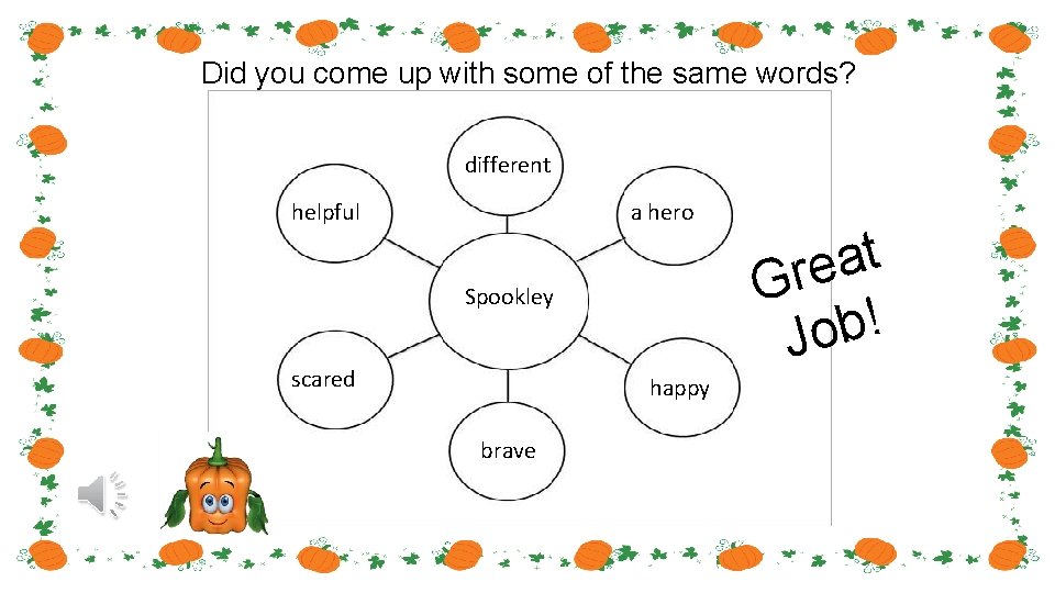 Did you come up with some of the same words? different helpful a hero