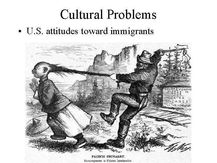 Cultural Problems • U. S. attitudes toward immigrants 
