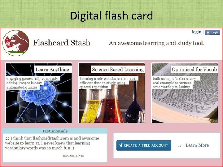 Digital flash card Digital flash card