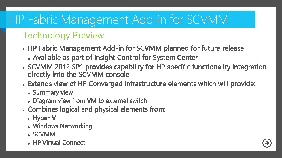 HP Fabric Management Add-in for SCVMM Technology Preview 