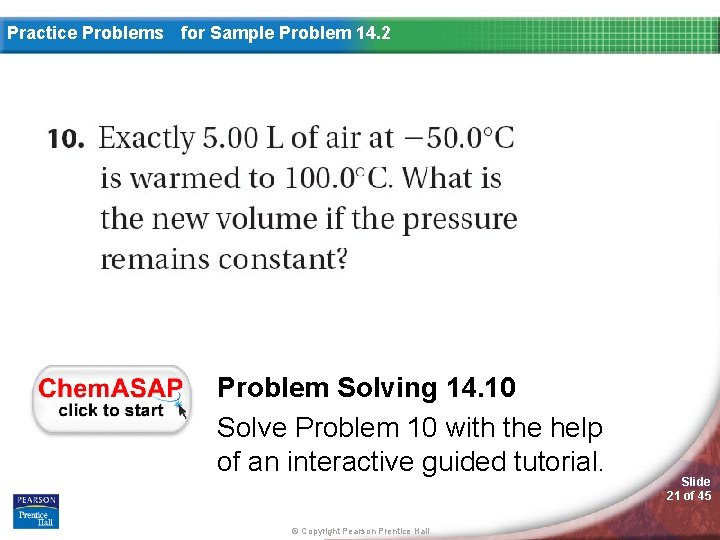 Practice Problems for Sample Problem 14. 2 Problem Solving 14. 10 Solve Problem 10