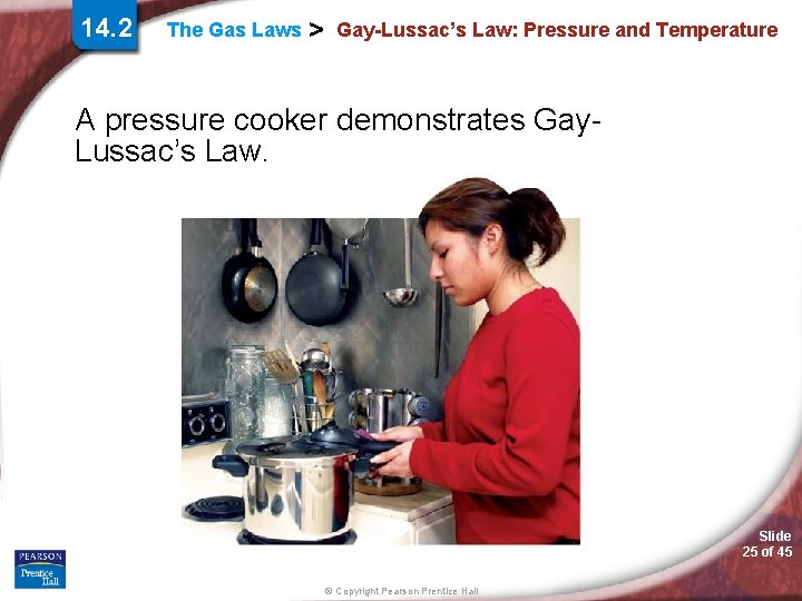 14. 2 The Gas Laws > Gay-Lussac’s Law: Pressure and Temperature A pressure cooker