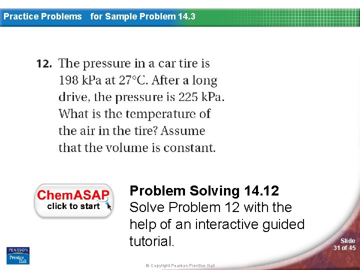 Practice Problems for Sample Problem 14. 3 Problem Solving 14. 12 Solve Problem 12