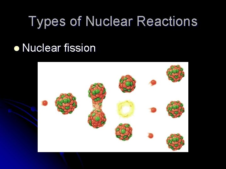Types of Nuclear Reactions l Nuclear fission 