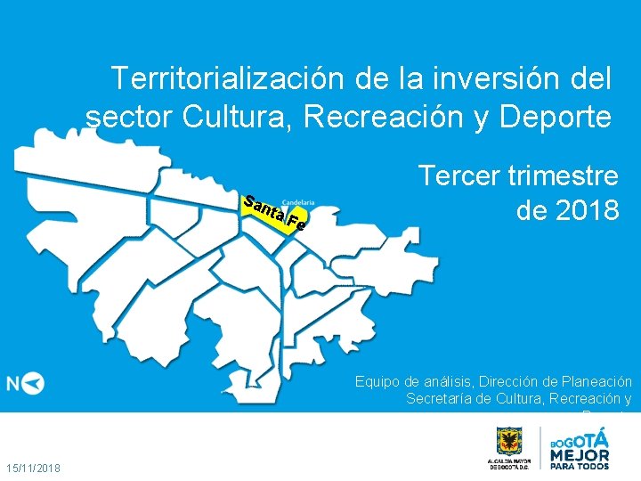 Territorialización de la inversión del sector Cultura, Recreación y Deporte Sa nta Fe Tercer