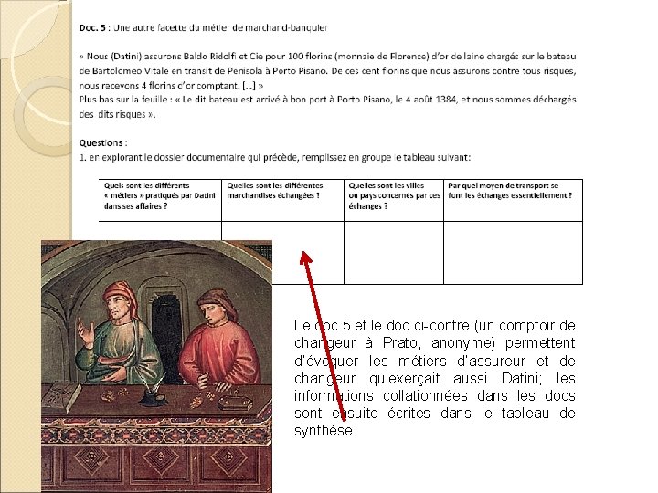 Le doc. 5 et le doc ci-contre (un comptoir de changeur à Prato, anonyme)