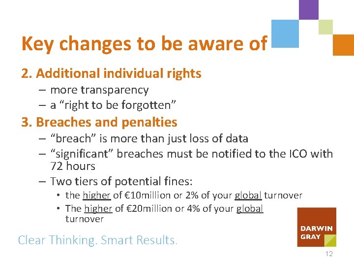 Key changes to be aware of 2. Additional individual rights – more transparency –