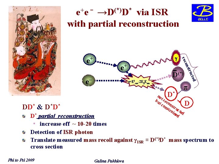 e+e– →D(*)D* via ISR with partial reconstruction d s=E 2 cm-2 E Ecm D*