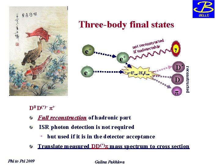 Three-body final states e+ d tructe s n o c not re tectable e