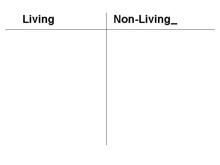 Living Non-Living Living Non-Living
