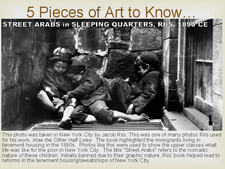 5 Pieces of Art to Know… This photo was taken in New York City