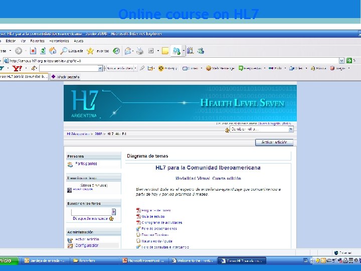 Online course on HL 7 