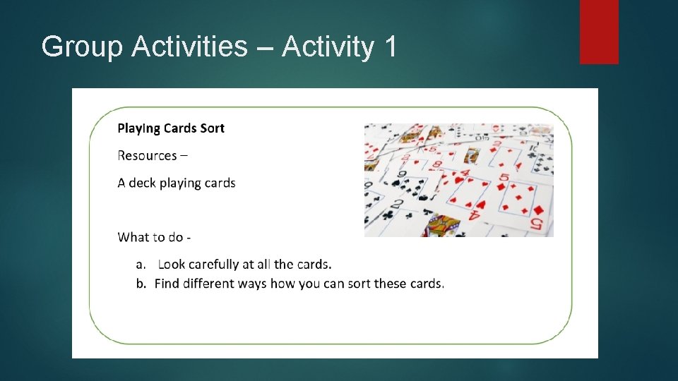 Group Activities – Activity 1 