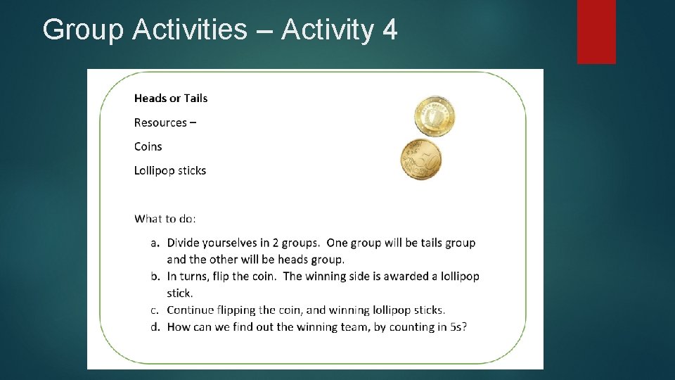 Group Activities – Activity 4 