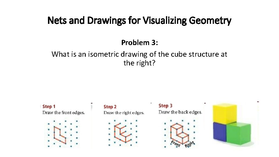 Nets and Drawings for Visualizing Geometry Problem 3: What is an isometric drawing of