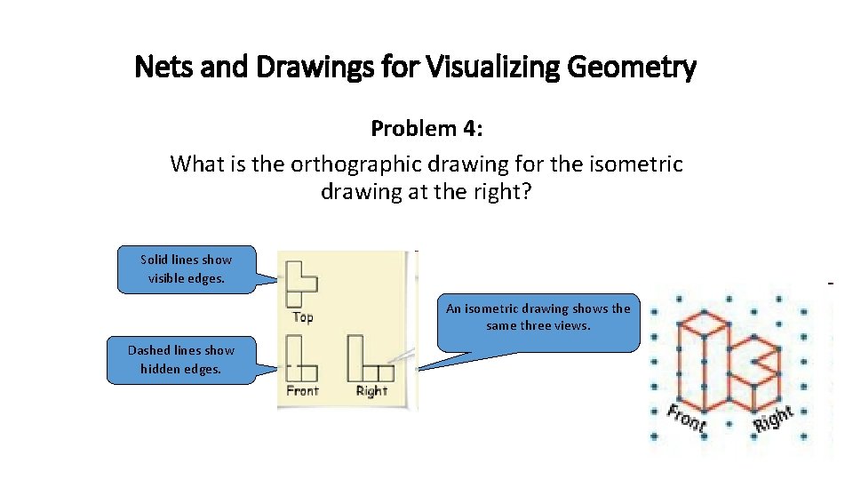 Nets and Drawings for Visualizing Geometry Problem 4: What is the orthographic drawing for