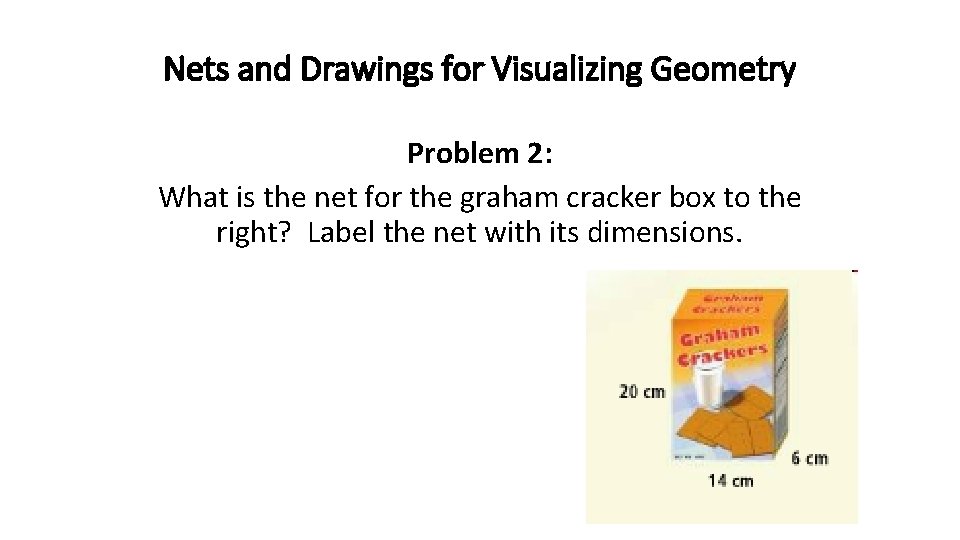 Nets and Drawings for Visualizing Geometry Problem 2: What is the net for the