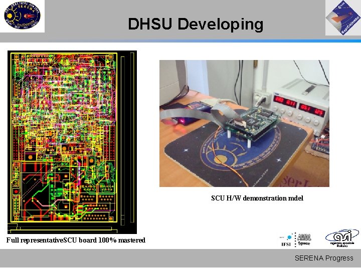 DHSU Developing SCU H/W demonstration mdel Full representative. SCU board 100% mastered SERENA Progress DHSU Developing SCU H/W demonstration mdel Full representative. SCU board 100% mastered SERENA Progress