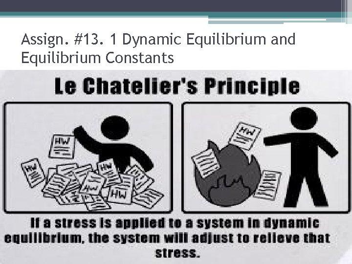 Assign. #13. 1 Dynamic Equilibrium and Equilibrium Constants 