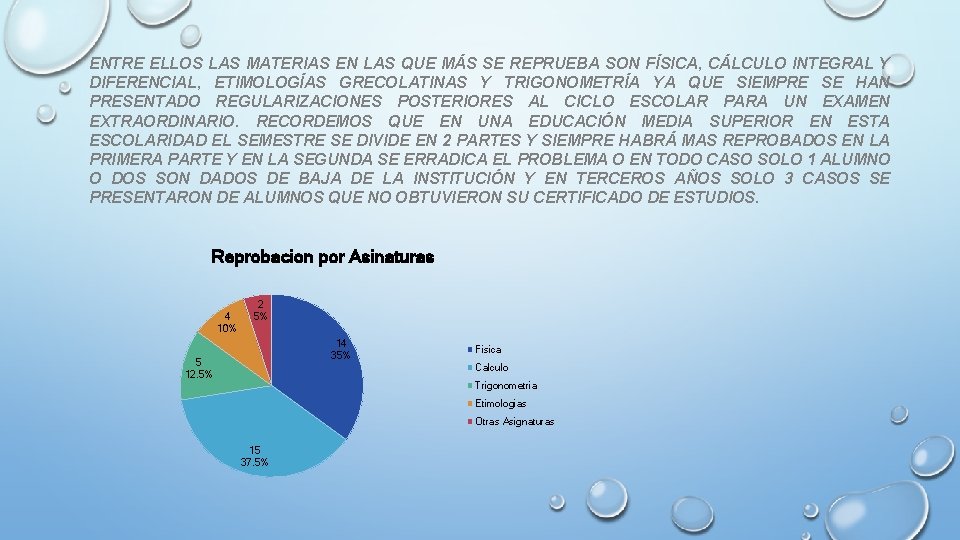 ENTRE ELLOS LAS MATERIAS EN LAS QUE MÁS SE REPRUEBA SON FÍSICA, CÁLCULO INTEGRAL