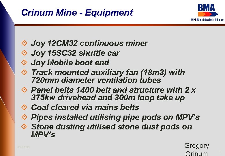 Crinum Mine - Equipment ´ ´ ´ ´ 01. 01 Joy 12 CM 32