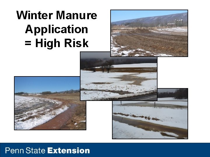 Winter Manure Application = High Risk 