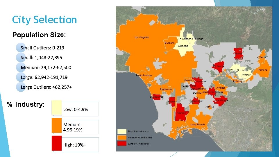 City Selection Population Size: % Industry: 