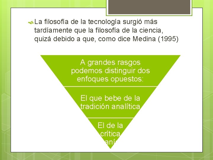  La filosofía de la tecnología surgió más tardíamente que la filosofía de la