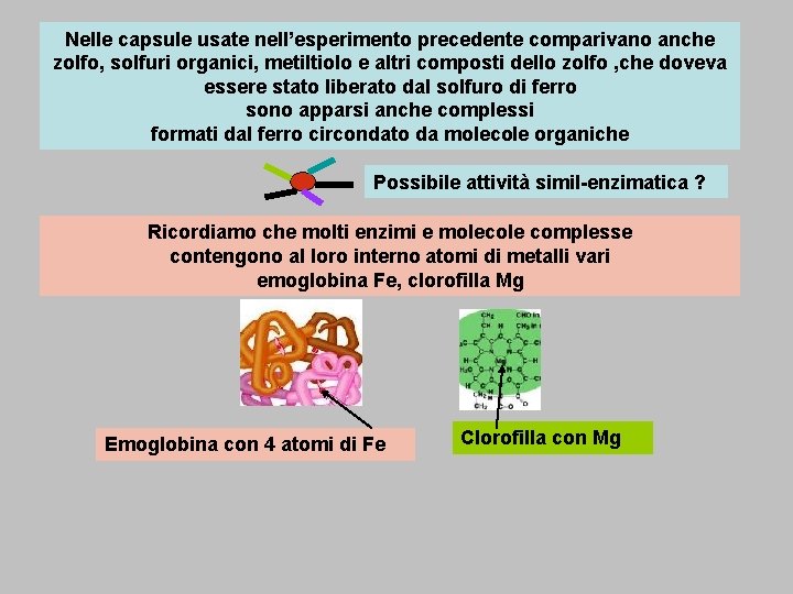 Nelle capsule usate nell’esperimento precedente comparivano anche zolfo, solfuri organici, metiltiolo e altri composti