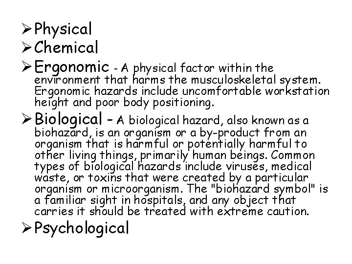 HAZARDOUS CHEMICALS Workplace hazardous chemicals are substances mixtures