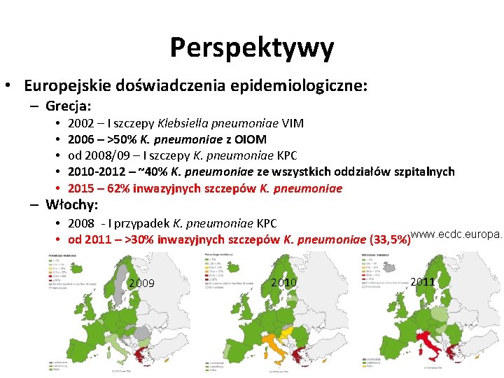 Perspektywy • Europejskie doświadczenia epidemiologiczne: – Grecja: • • • 2002 – I szczepy