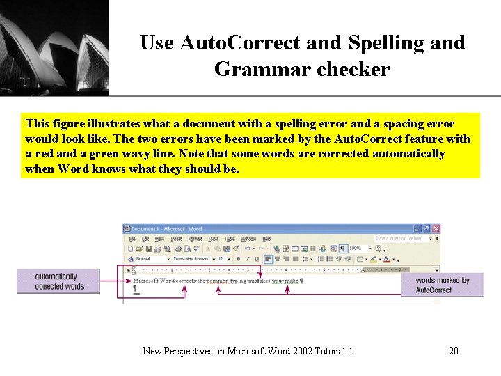 Use Auto. Correct and Spelling and. XP Grammar checker This figure illustrates what a Use Auto. Correct and Spelling and. XP Grammar checker This figure illustrates what a