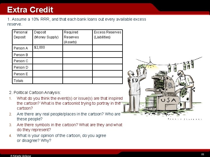 Extra Credit 1. Assume a 10% RRR, and that each bank loans out every