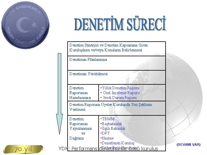 Denetim Stratejisi ve Denetim Kapsamına Giren Kuruluşların ve/veya Konuların Belirlenmesi Denetimin Plânlanması Denetimin Yürütülmesi